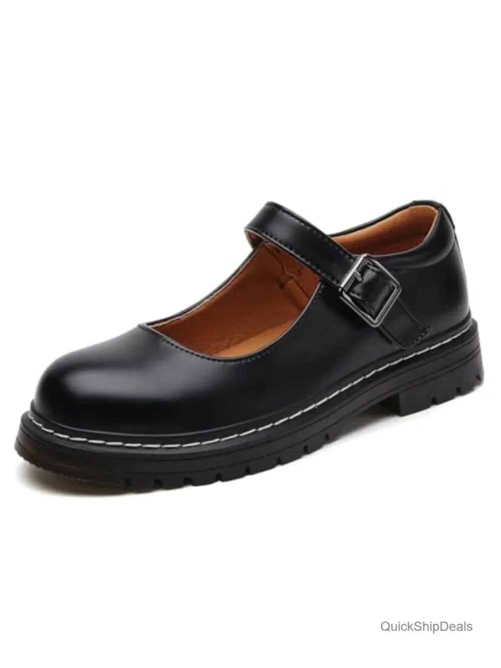 Women Platform Mary Jane Shoes Non-Slip Comfort Buckle Ankle Strap